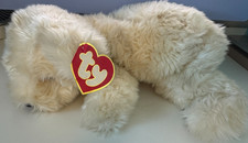 TY Beanie Baby Buddy Bear ~ "Honey" White Soft Fluffy Bear ~ Large Size TY