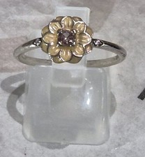 Genuine Pandora Cream Enamel Blooming Dahlia Ring ALE 925 Size - 54/O #190985NBP