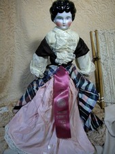 Antique German China Shoulder Head Doll Nicely Dressed  22" Tall 1800's