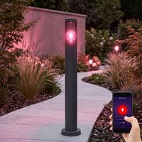 Sockelleuchte AußEnleuchte Stehlampe Smart Led Rauch Anthrazit Rgb Google Alexa