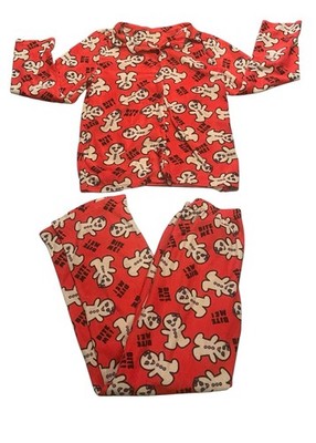 Follow Me Fleece Pajama Top Gingerbread Bite Me Women s Button Down Size Small