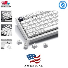 XVX Cute Cat Keycaps, Mao Profile White PBT Keycaps, 143 Keys Meow Meow Keybo...