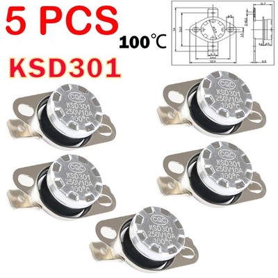 5PCS KSD301 100°C / 212°F Degree Celsius NC Temperature Switch Thermostat 10A