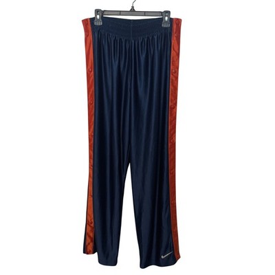 Vintage Nike Tear Away Pants Mens Medium Navy Orange Snap Warmup