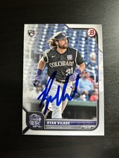 Ryan Vilade Signed 2022 Topps Bowman Rookie Card RC Colorado Rockies #100 Auto. rookie card picture
