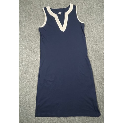 #ad Land#x27;s End Draper James Tunic Dress Size XS Navy Pullover VNeck Cover Up Beach $11.89