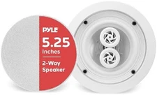 Pyle 5.25" Ceiling Wall Mount Speakers, Weatherproof 2-Way 200W