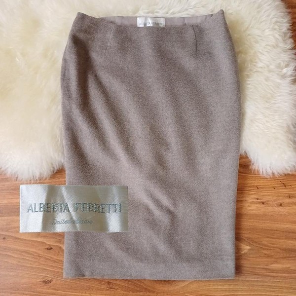 Women Alberta Ferretti Skirt Beige Cashmere 36 / S