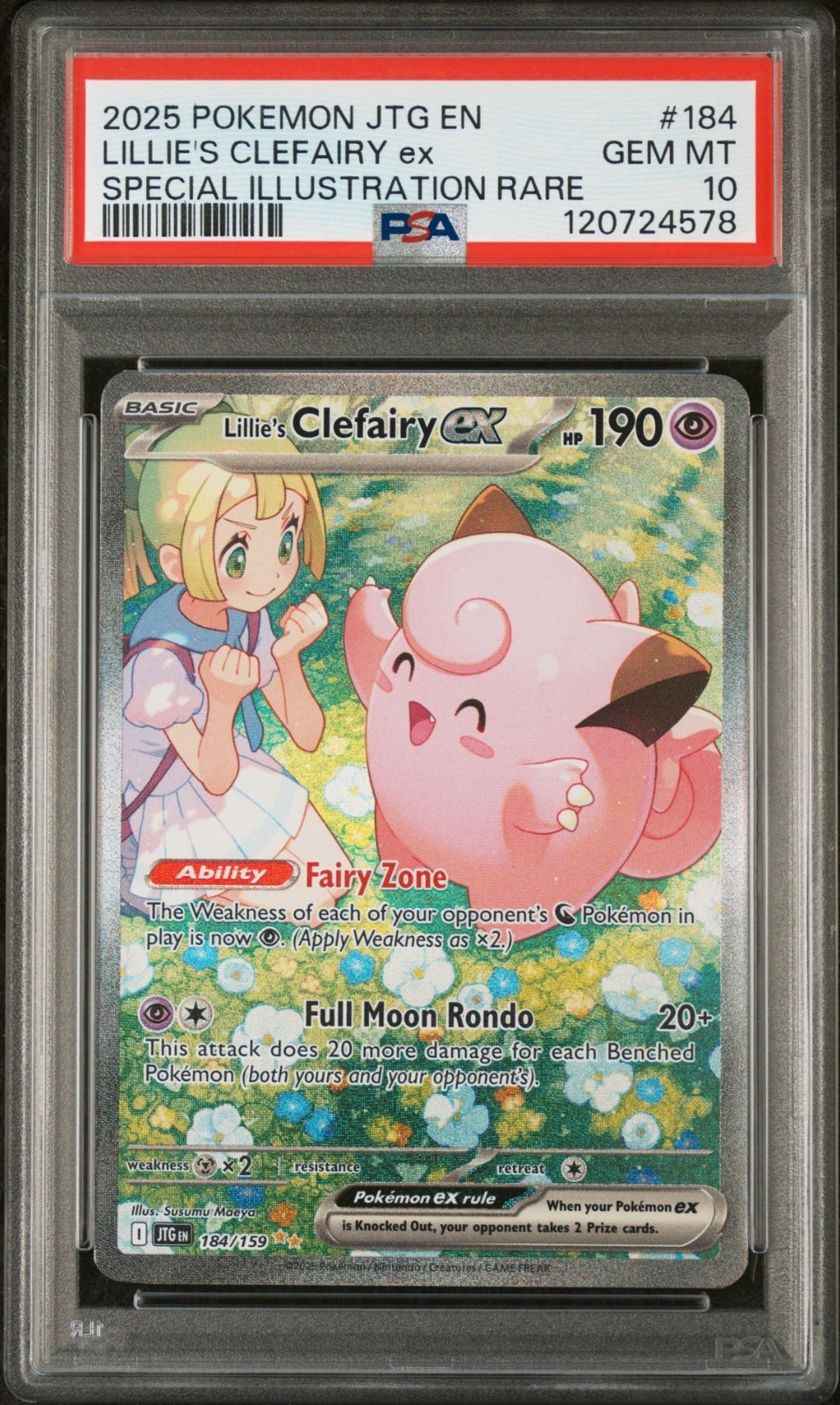 2025 Journey Together LILLIE'S CLEFAIRY SPECIAL ILLUSTRATION RARE #184 PSA 10