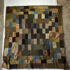 Antique Late 1800s Patchwork Folk Art Quilt Blanket 66x72 inches