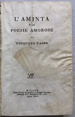 Antico Libro Torquato Tasso L'Aminta e le poesie amorose 1805