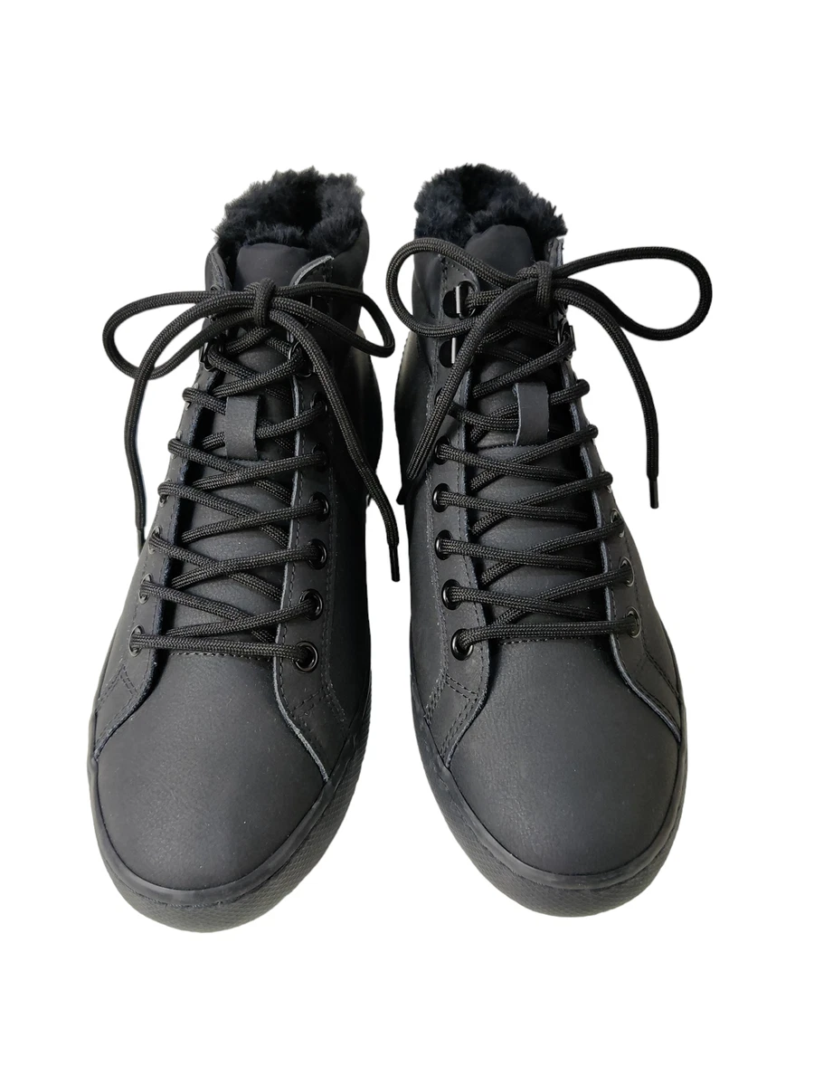 NEW MENS LACOSTE UK 5.5 BLACK LEATHER THERMO 3M INSULATED HIKER