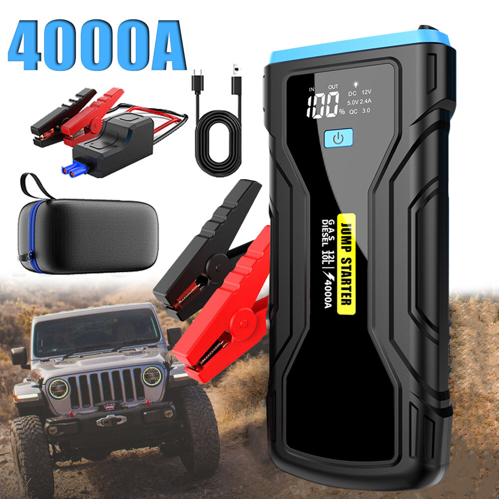 4000A Car Jump Starter Booster Jumper Box Power Bank Battery Charger LCD Display