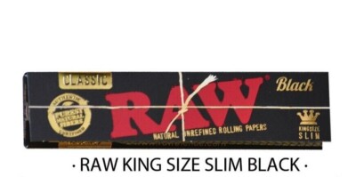 2 x RAW CLASSIC SLIM BLACK KS Zigarettenpapier Long Papers je 32 Blättchen 