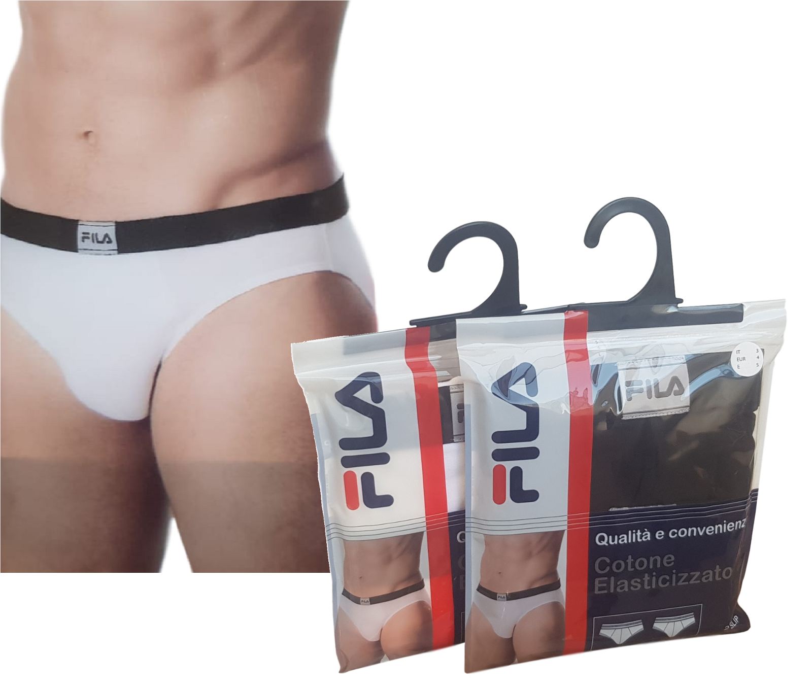 Slip Uomo 2 pezzi bipack elastico Cotone elasticizzato FILA 40167 Intimo Cotton