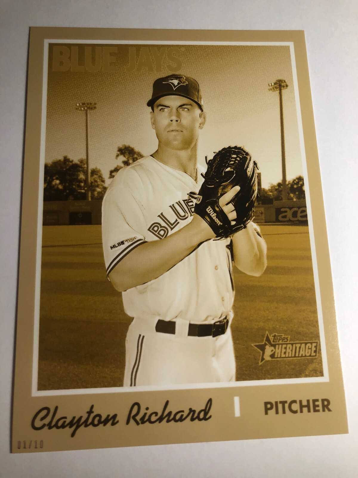 2019 Topps Heritage High Number Clayton Richard Blue Jays Jumbo 5x7 Card 680 01/10