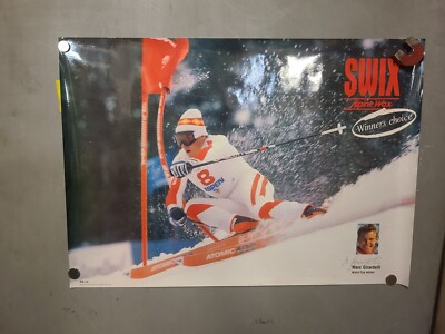 Vintage Ski Poster Swix Alpine Wax 1980s 23X16''