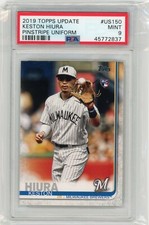 2019 Topps Update #US150 Keston Hiura Pinstripe Uniform PSA 9