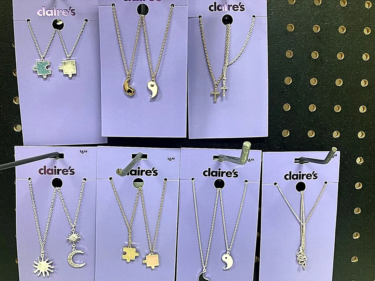 Best Friends Glitter Groovy Split Heart Pendant Necklaces - 2 Pack |  Claire's
