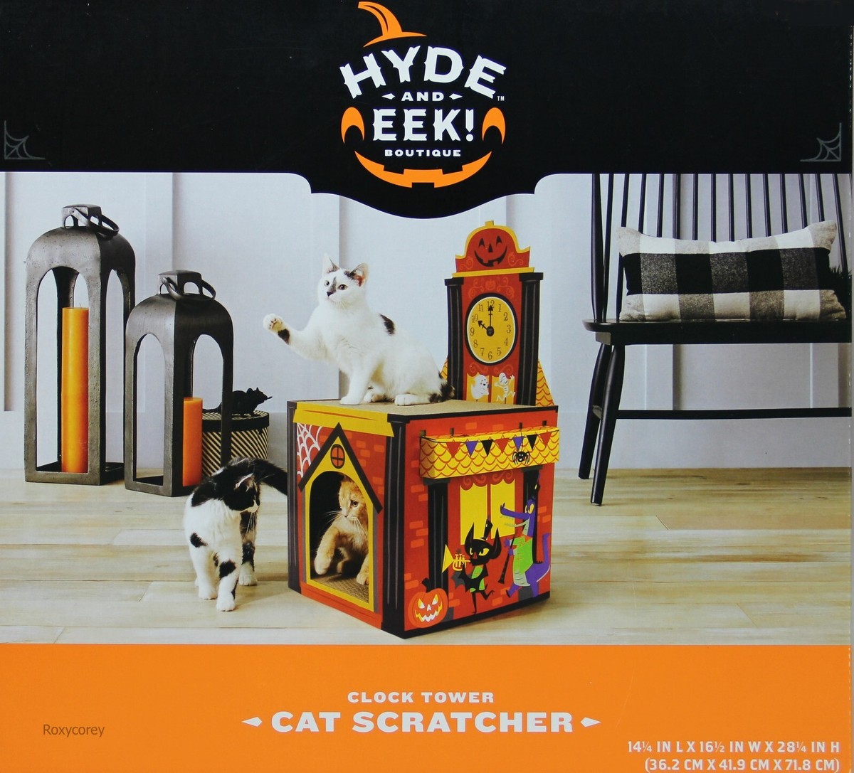 Hyde EEK Boutique Halloween Clock Tower House Cat Scratcher NIB