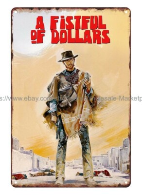 A fistfull of dollars 1964 Clint Eastwood cult western Movie poster metal tin