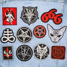 Pentagram, Baphomet, Inverted Cross, Satan 666 embroidered 11 patches for 27.99