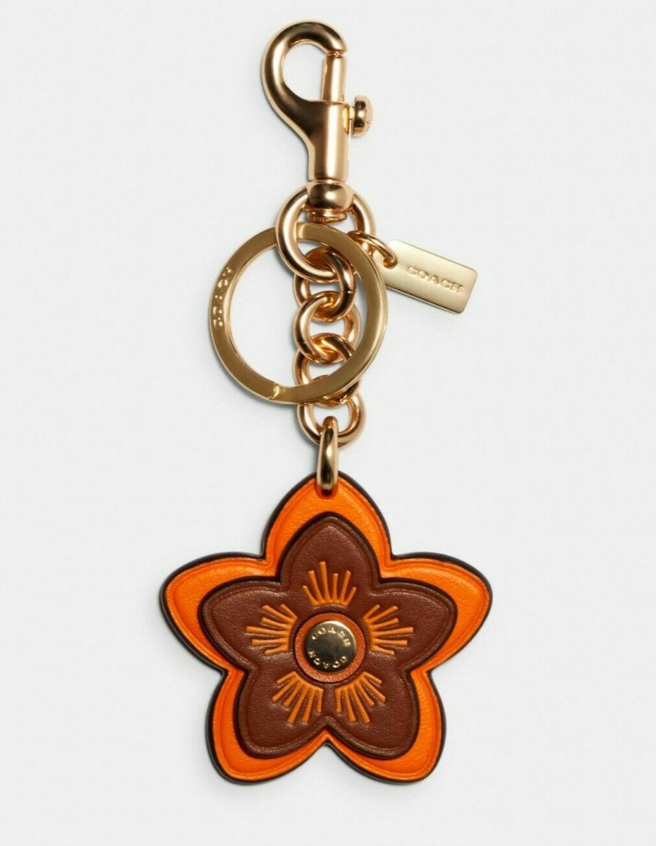 COACH 1650 Wildflower Bag Charm Key Chain Im/Sunbeam Orange | eBay