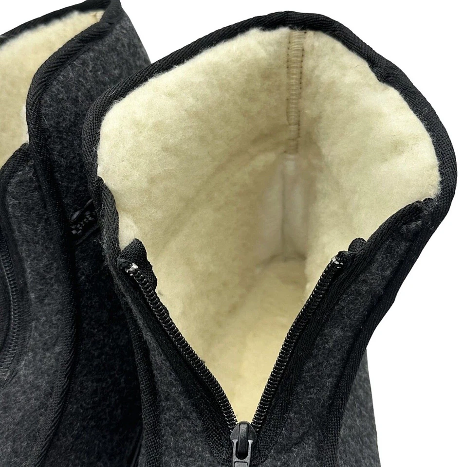 Herren Winter Hausschuhe Filz Hüttenschuhe Schafwolle Filzpantoffeln Schurwolle - Bild 3 von 4