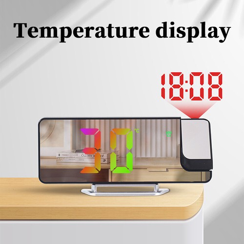 RGB Digital Projection Alarm Clock With Usb Charging Large Easy Read Display - Picture 7 of 16