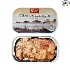 Icelandic Cod Liver Wild Caught Slice 4oz. (PACK OF 12 CANS)