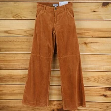 Arizona Jean Co. Baggy Jeans Corduroy Low Rise Womens Sz 0 Brown 100% Cotton NEW
