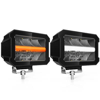 2pcs 50W LED Pods Off Road Spot LED Work Lights Fog Amber Marker SUV UTV Truck