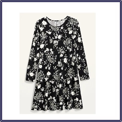 jersey dress old navy Old Navy Women's Vintage Crew-Neck Mini T-Shirt Dress - Black