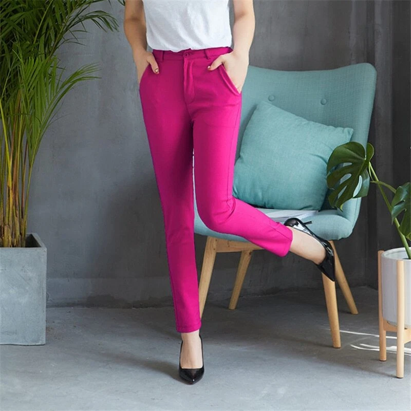 Pantalones De Tubo Moda Oficina Para Mujeres Ropa Elegantes