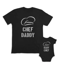 Chef Dad and Baby Matching Outfits Clothes My Daddy Rocks Singing Man - Chef Cap