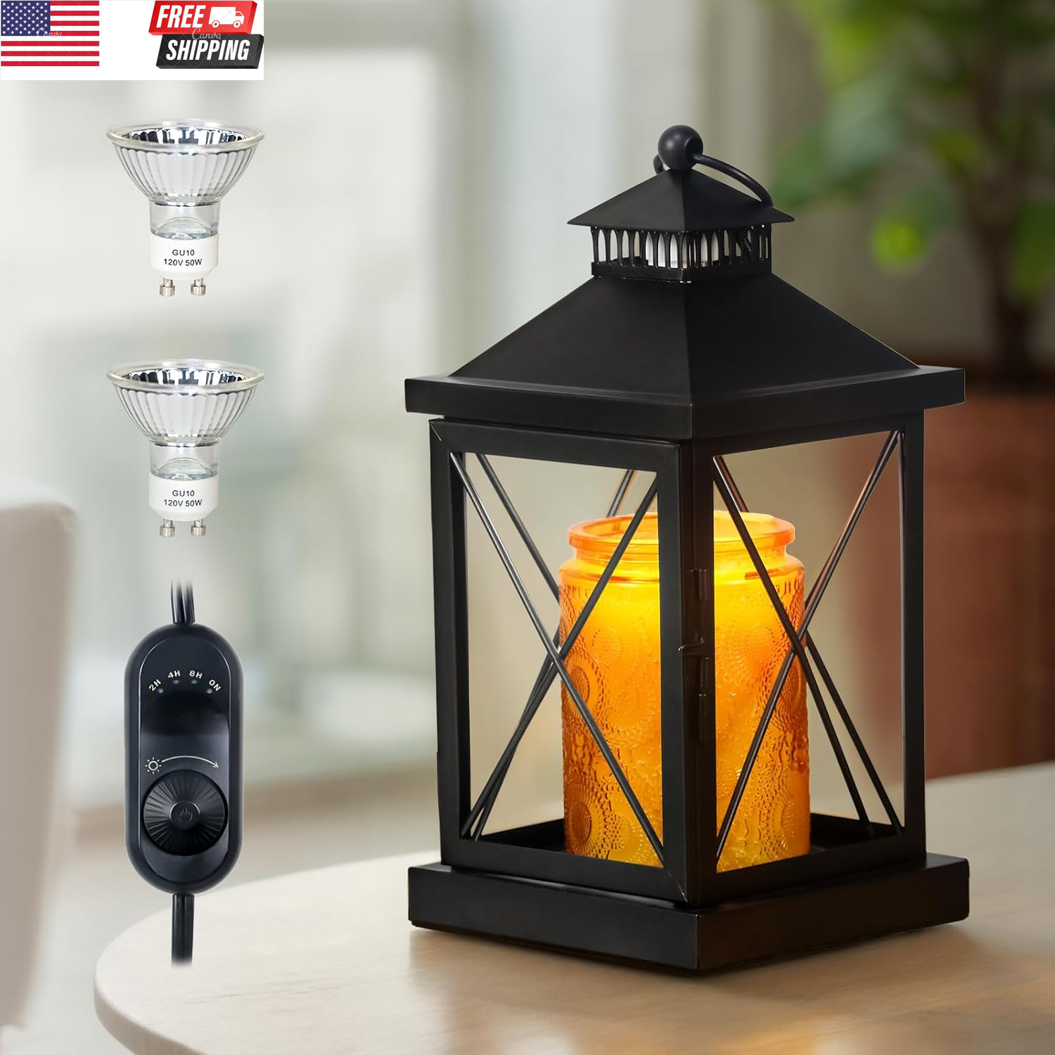 Dimmable Candle Warmer Lamp with Timer for Small & Large Jars-image