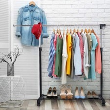 Kleiderständer auf Rollen Kleiderstange verstellbar Garderobenständer aus Metall