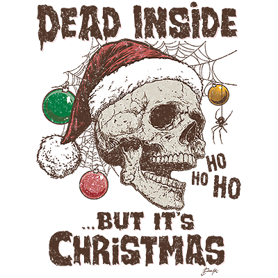 ALTRA T Shirt dalla S alla 2XL 3XL DEAD INSIDE SKULL NATALE DIVERTENTE UMORISMO BABBO NATALE Adulto