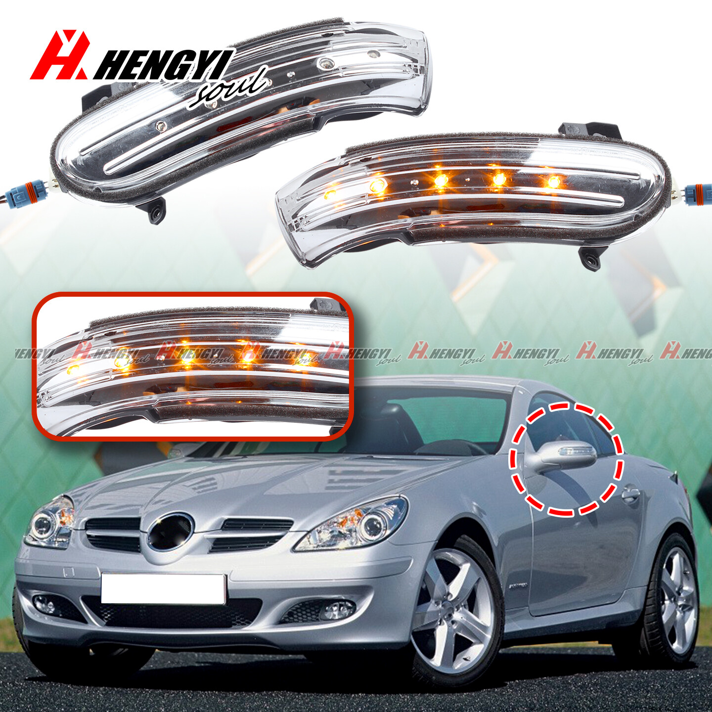 Turn Signal Side Mirror Lights LED For Mercedes Benz SL SLK Class R171 W171 W230