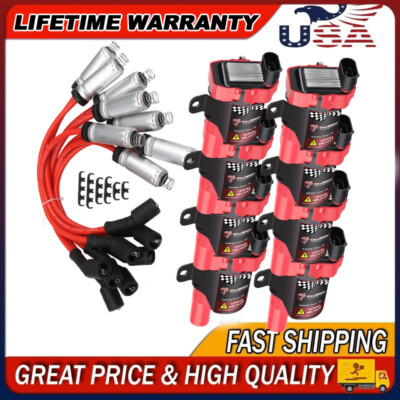 Round Ignition Coils Spark Plug Pack For Chevy Silverado GMC LS LS3 4.8 5.3 6.0L