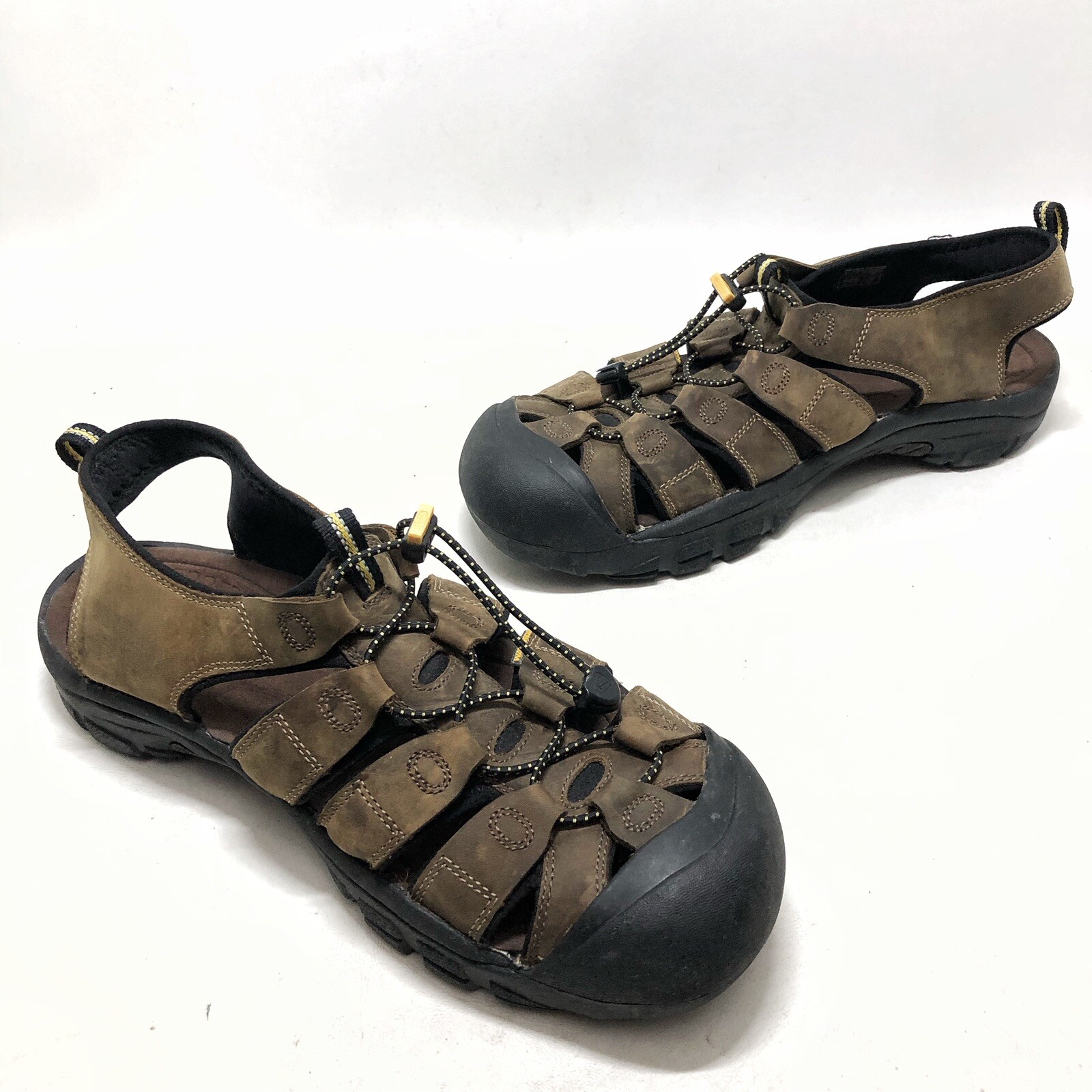 Sandali da trekking marroni Keen Newport H2 da uomo taglia 14 impermeabili punta chiusa slip on