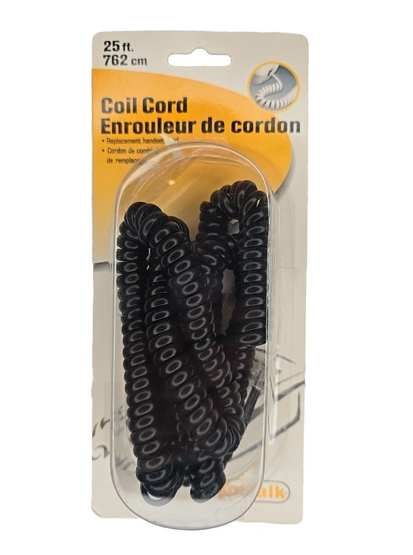 Softalk Phone Coil Cord 25 ft Replacement Handset Telephone Cord, Black