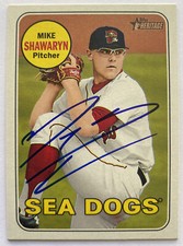 MIKE SHAWARYN SIGINED IP TOPPS HERITAGE #75 2018 PORTLAND SEA DOGS AUTO