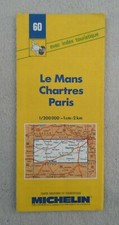 Michelin Tourist Map 60 Le Mans Chartres Paris 1:200000 Folding Map 1989