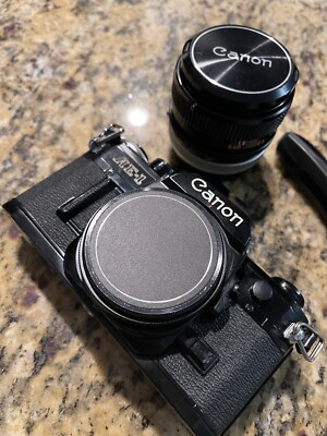 Black Edition Canon AE-1 SLR Film Camera with Canon Lens FD 50mm 1