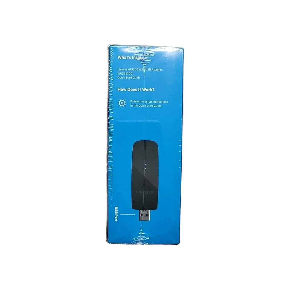 Linksys WUSB6300 Dual-Band AC1200 Wireless USB 3.0 Adapter - Black Sealed  - Image 2 of 4