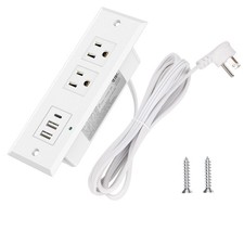 Recessed Power Strip w/ PD 20W Type-C, 2 USB-A/1 USB-C Port, Desk Outlet