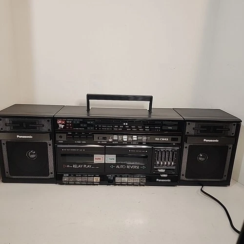 Vintage Panasonic RX-CW43 Boombox AM/FM Radio Dual Cassette Tested– 1 Deck Works