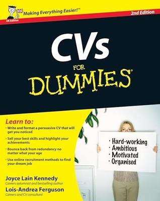 CVs For Dummies (UK Edition) by Lain-Kennedy, Joyce 047074491X FREE Shipping