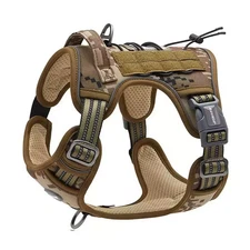 Auroth Tactical Dog Harness Adjustable Dog Vest with Handle - Desert Camo